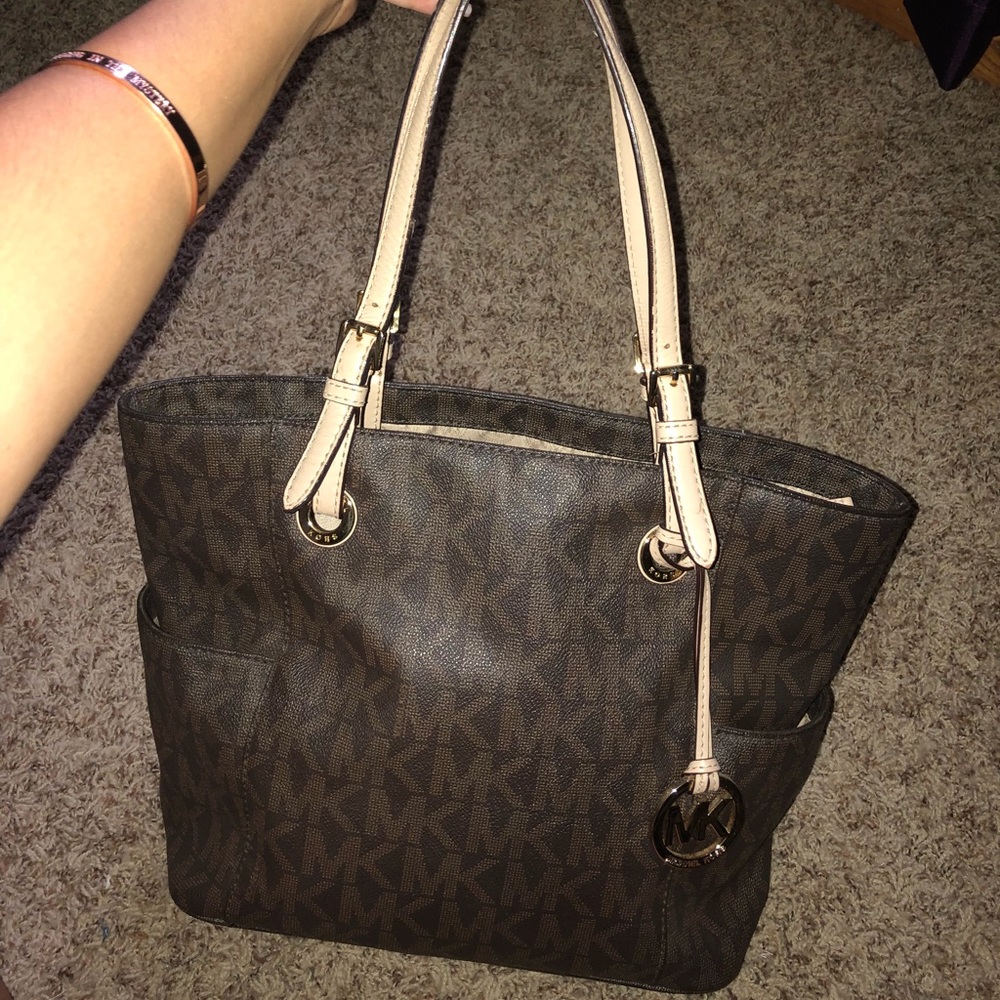 Michael Kors Brown Jet Set Logo Tote Purse